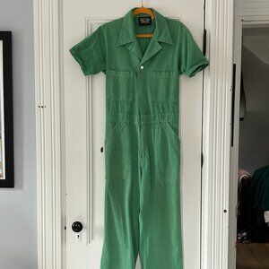 Size M Big Bud Press Short Sleeve Jumpsuit - Grass Green